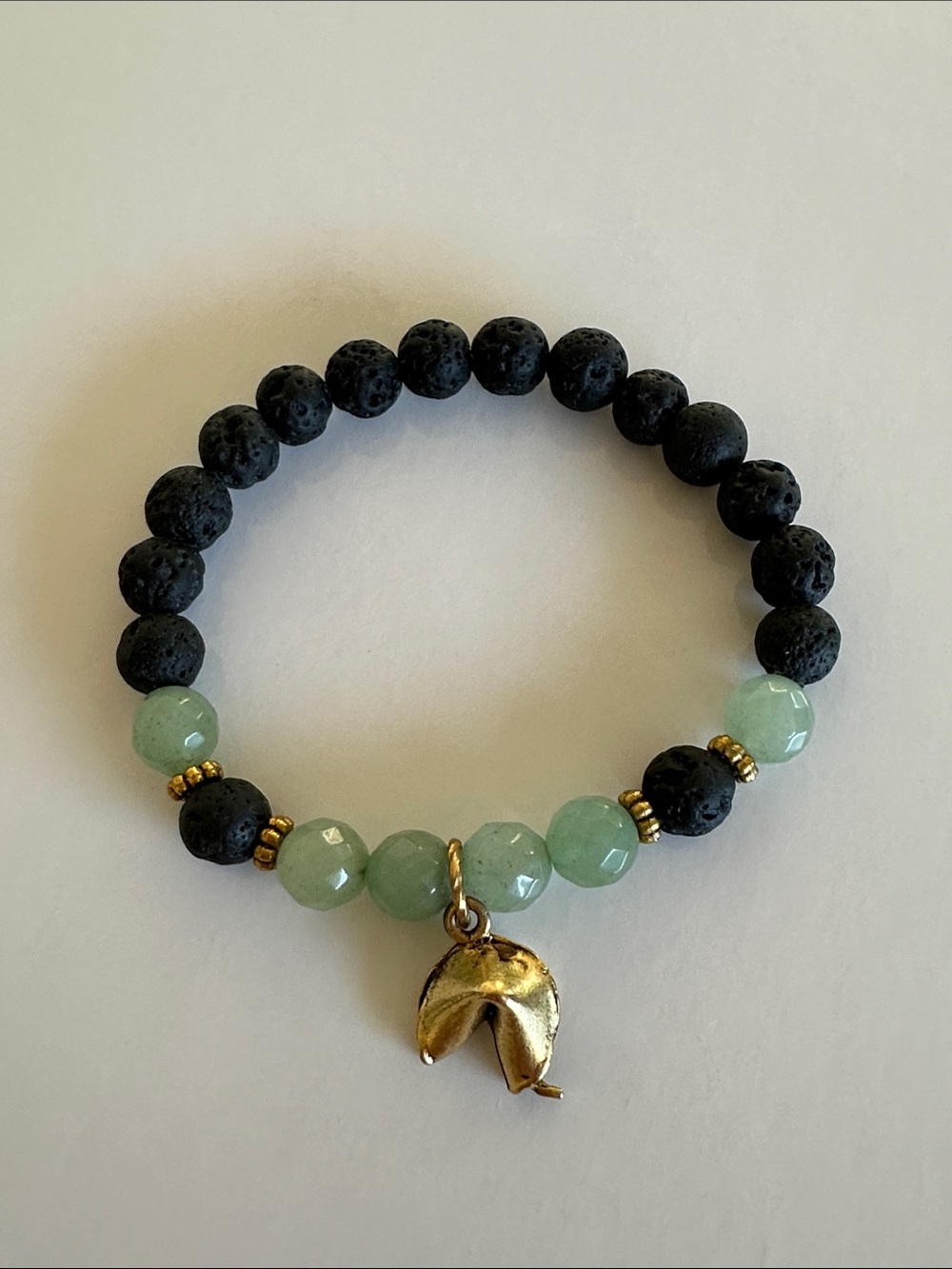 Fortune Cookie Charm Beaded Bracelet